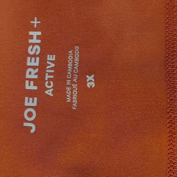 2/$30 Nwt Joe Fresh Active Plus Brown/Rust High Rise Legging - Picture 3 of 7